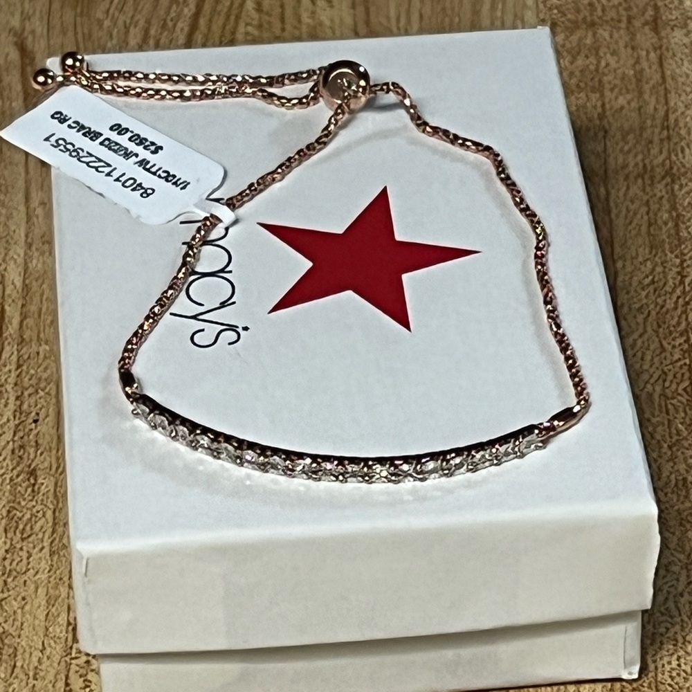 Diamond Bolo Bracelet 14k Rose Gold-Plated Sterling Silver - Picture 5 of 10